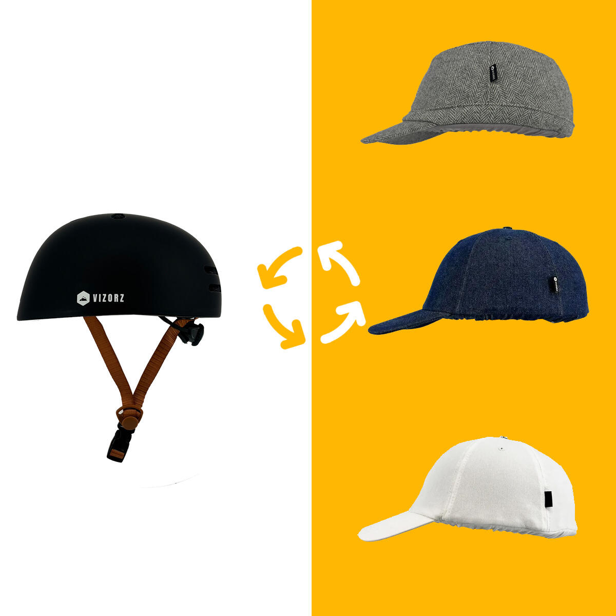 Fietshelm Vizorz SwitchCap - Green Flower cap 7/7