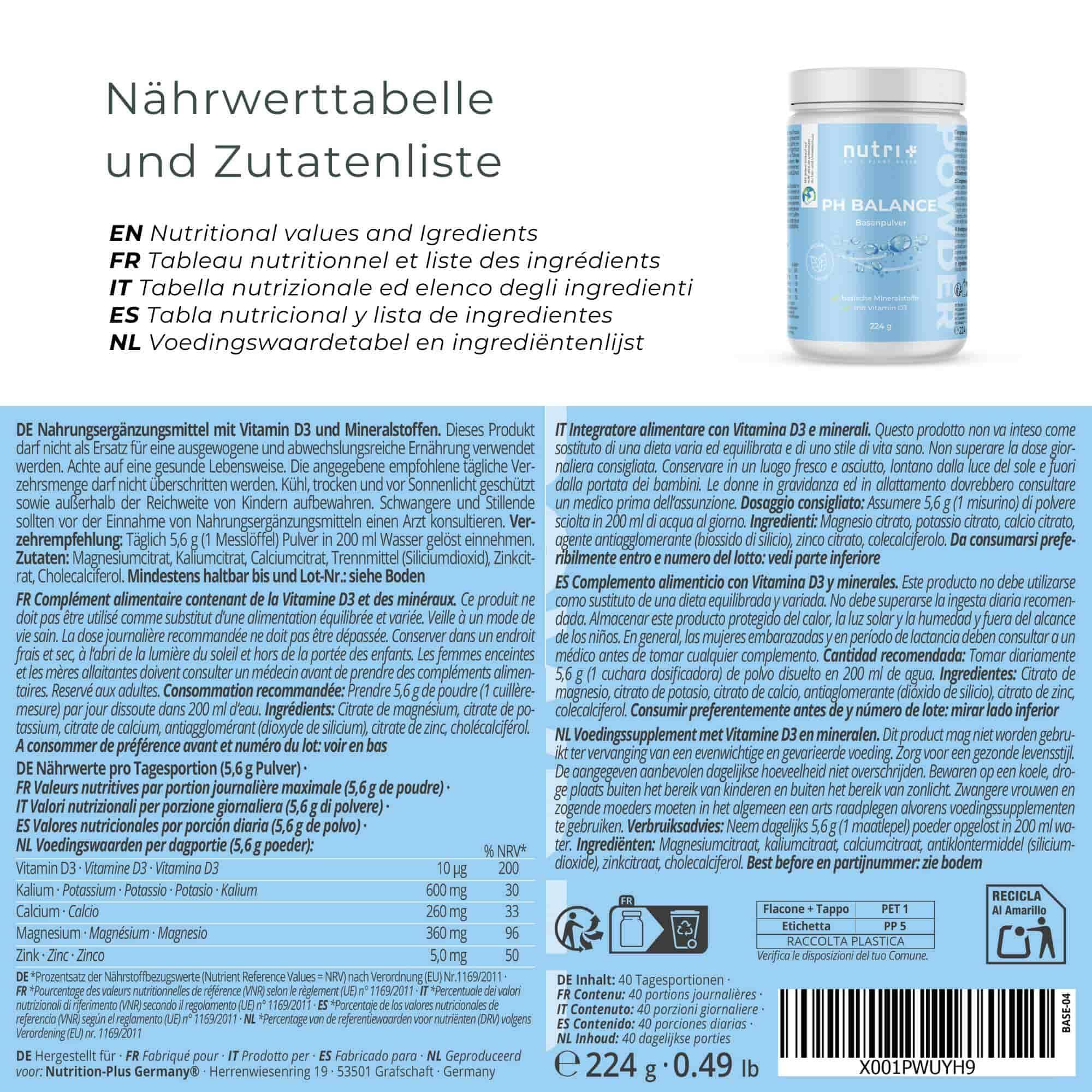 PH-Balance Basenpulver 224 g 2/5