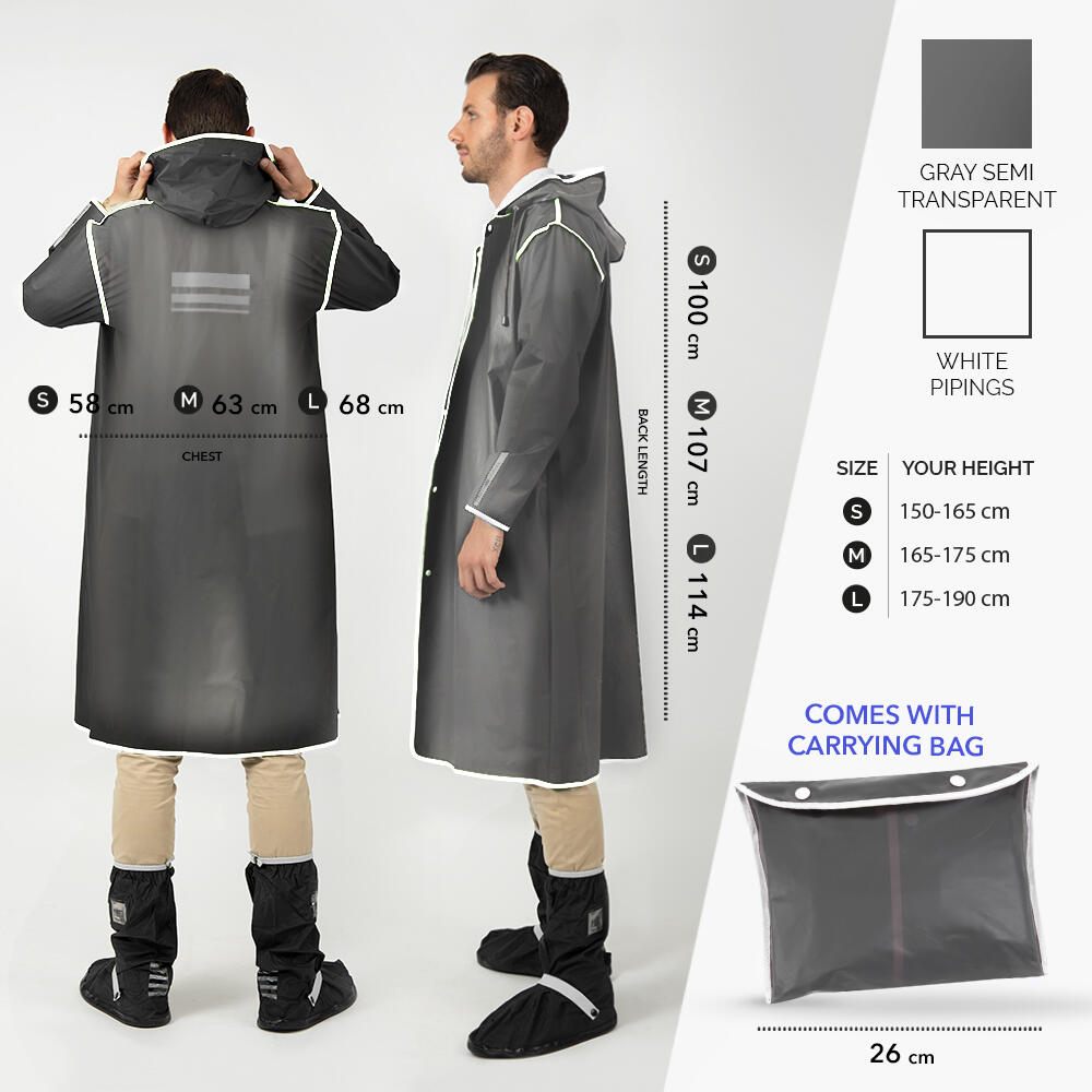 Impermeabile Grigio Catarifrangente 2/7