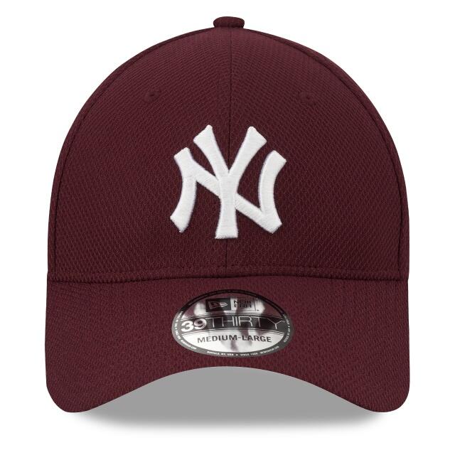 Férfi baseball sapka, New Era 39THIRTY New York Yankees MLB Cap, burgundia