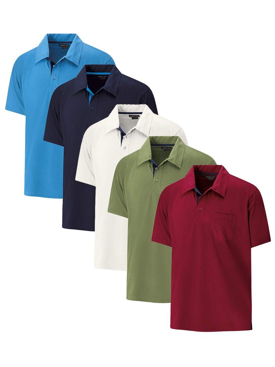 Lot de 5 Polos Jersey Casual 1/7