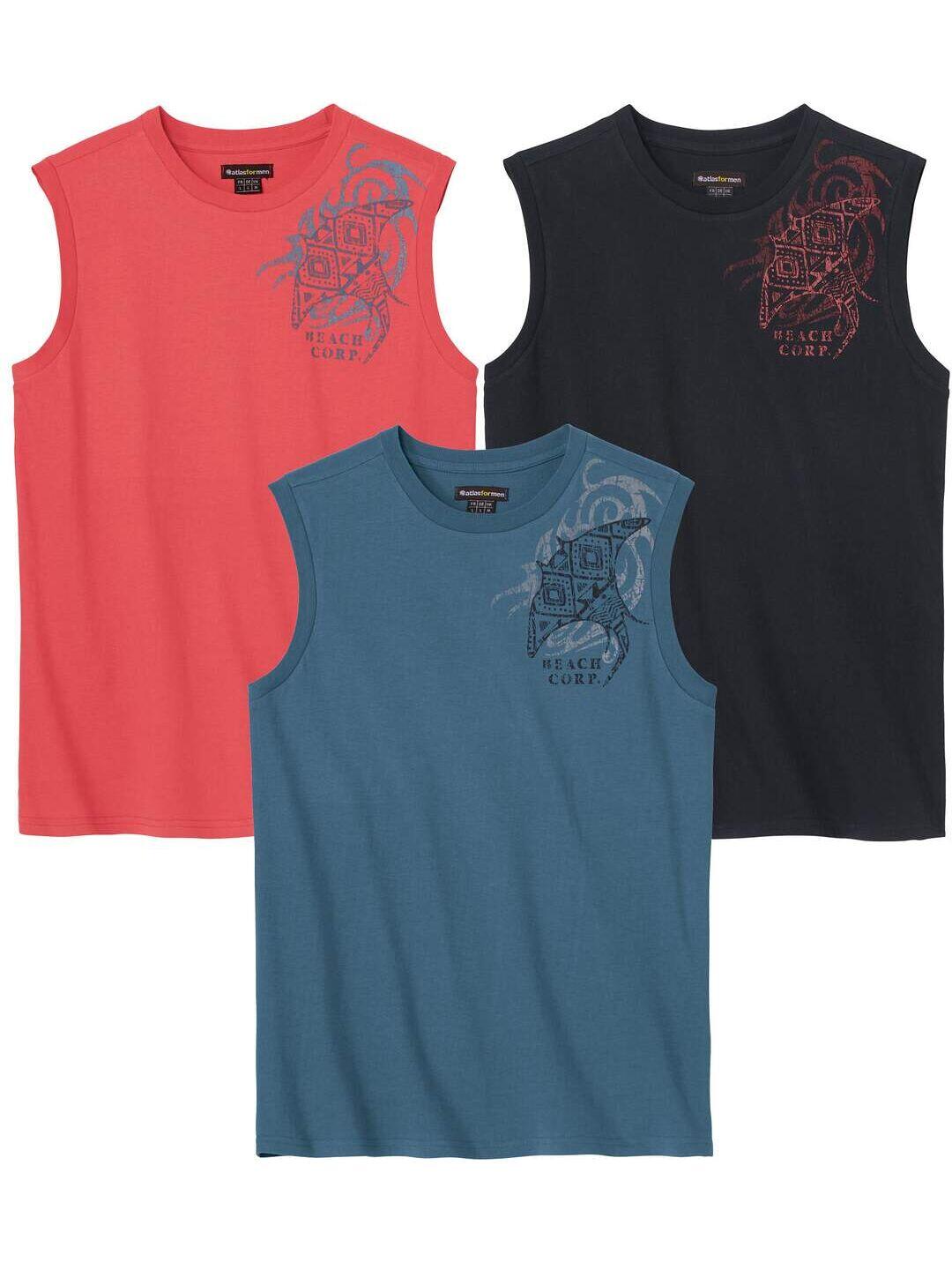 Lot de 3 Tee-Shirts Sans Manches Beach 1/6