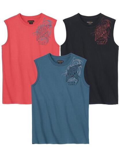Lot de 3 Tee-Shirts Sans Manches Beach