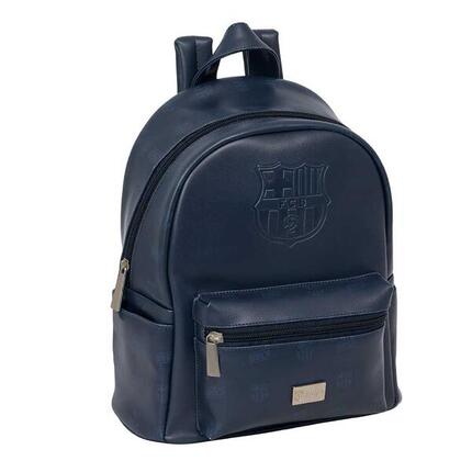 Mini Sac à Dos Scolaire FC Barcelona Teen Bleu Marine Écusson en Relief 8,1 L