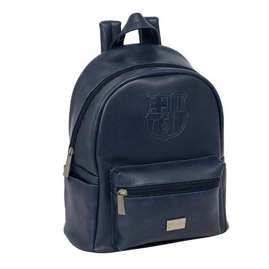 Mini Sac à Dos Scolaire FC Barcelona Teen Bleu Marine Écusson en Relief 8,1 L