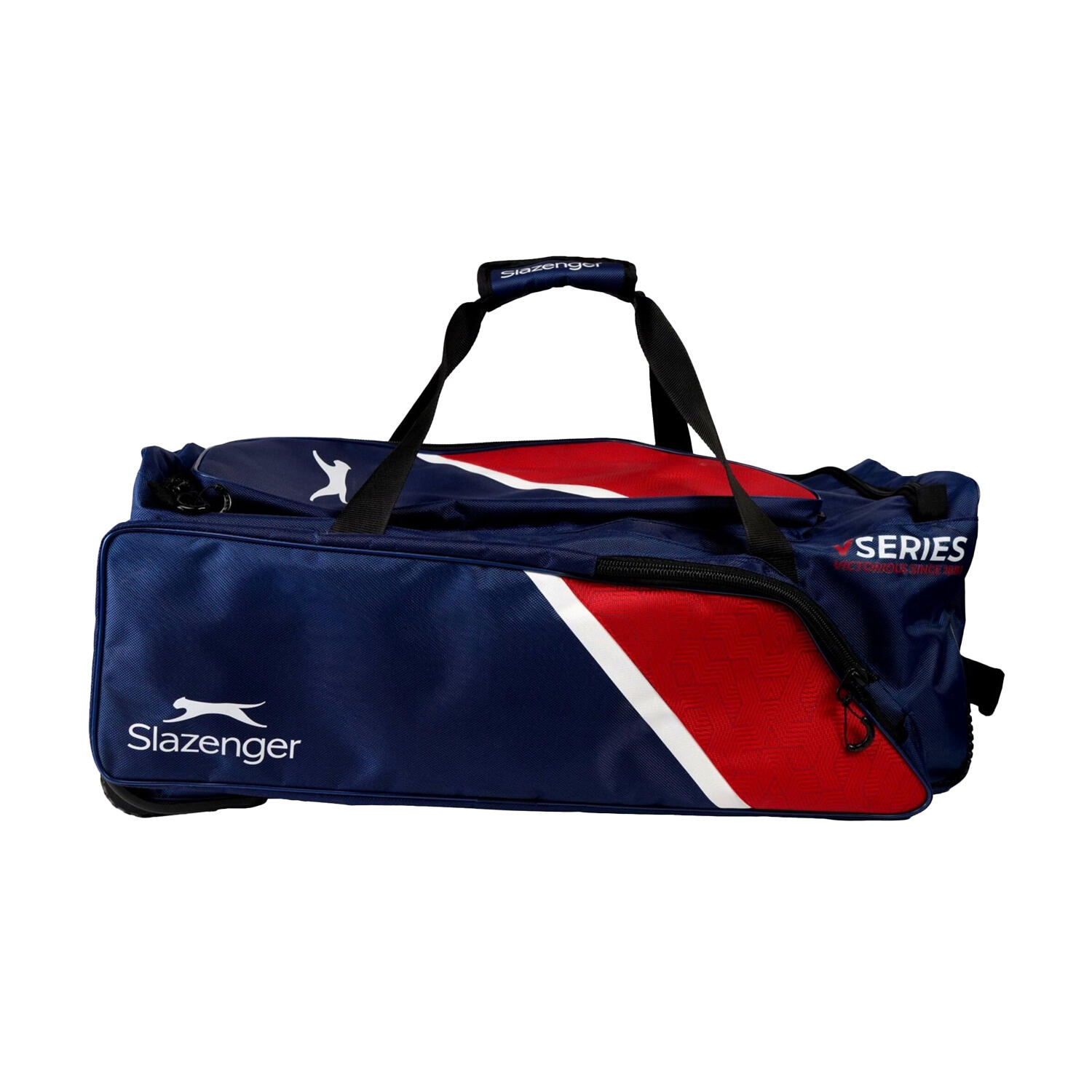 V60 Logo Cricket Wheeled Duffel Bag (Navy/Red) One Size 2/3