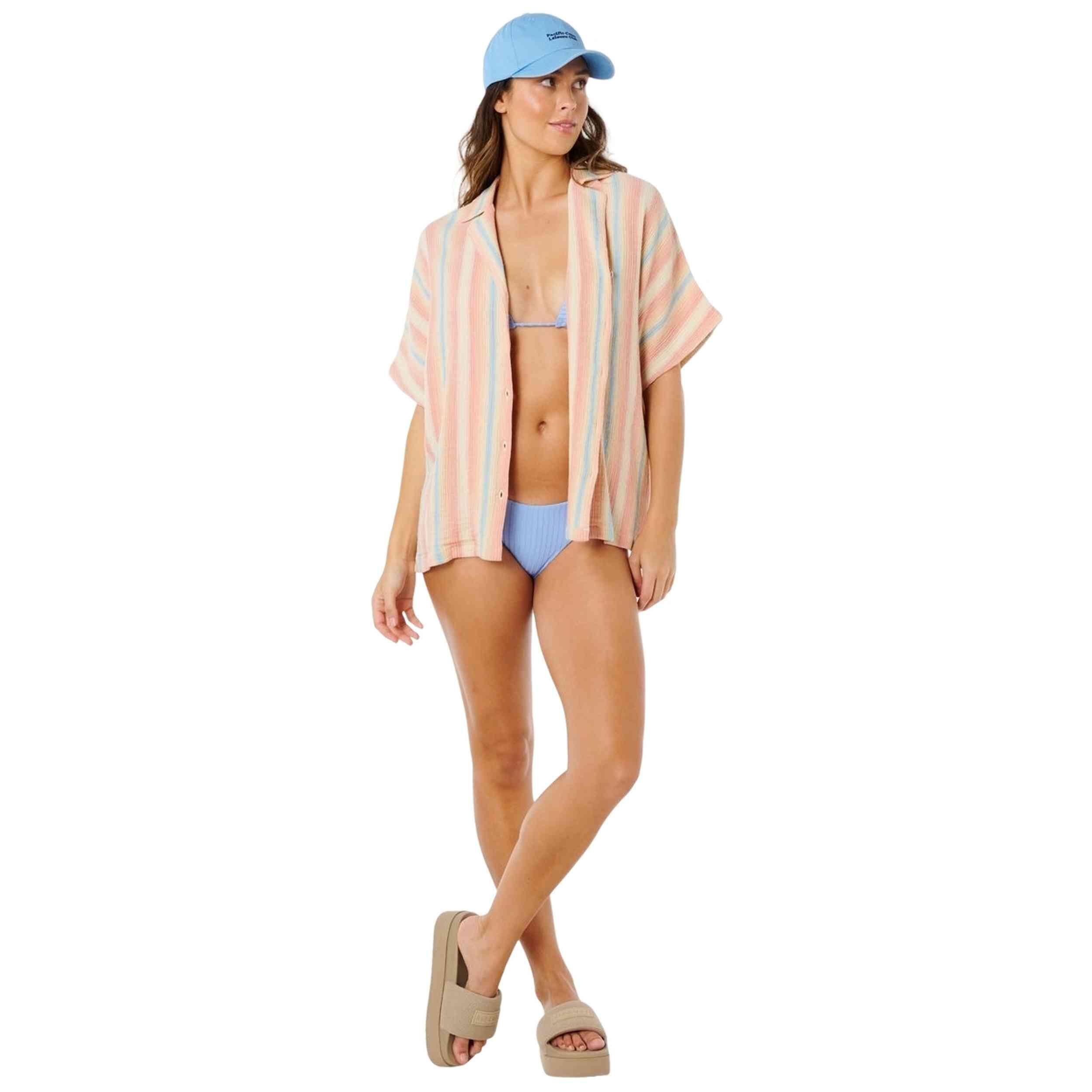 Chemise Rip curl modèle Premium Surf Stripe S/S Shirt pour femmes 4/4