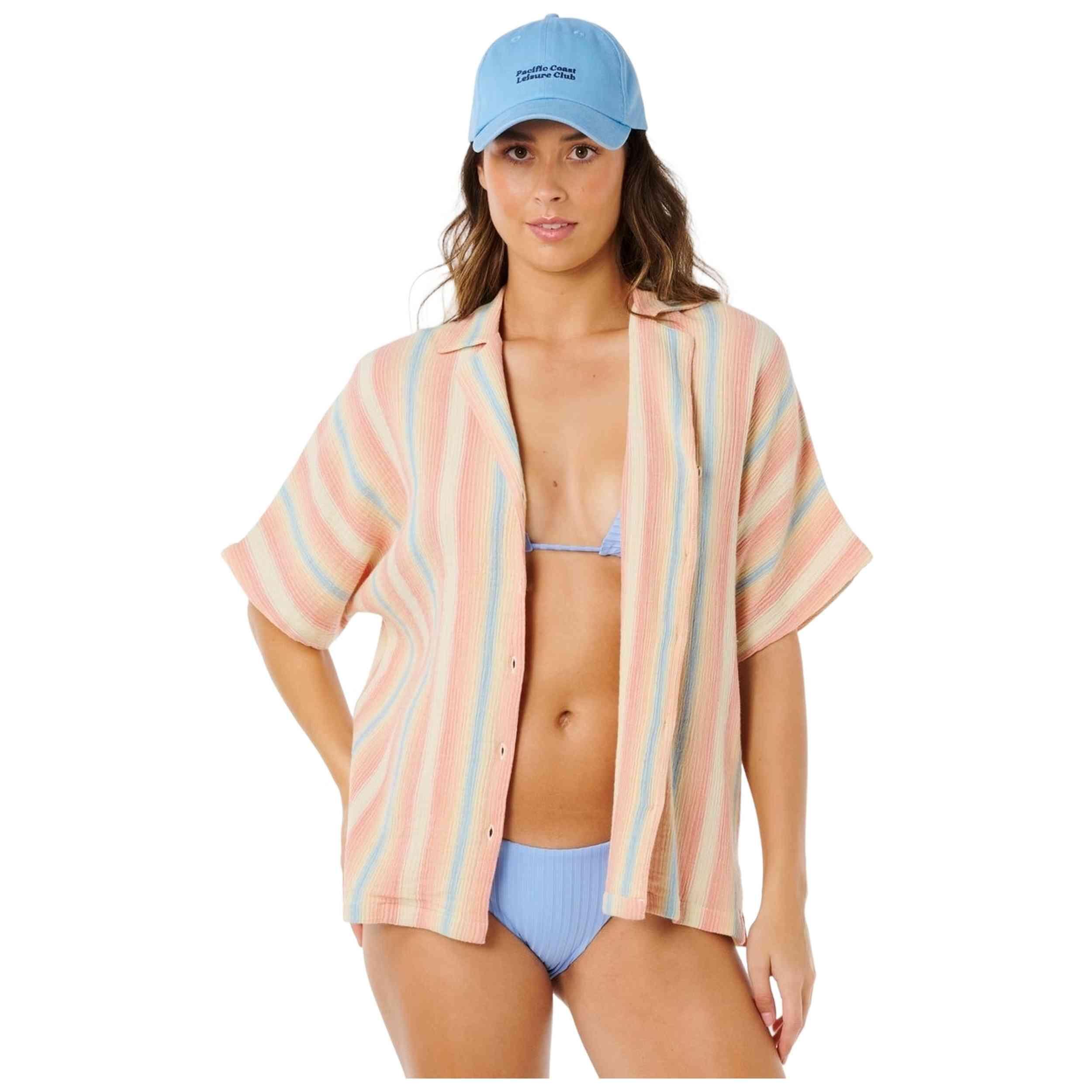 Chemise Rip curl modèle Premium Surf Stripe S/S Shirt pour femmes 1/4