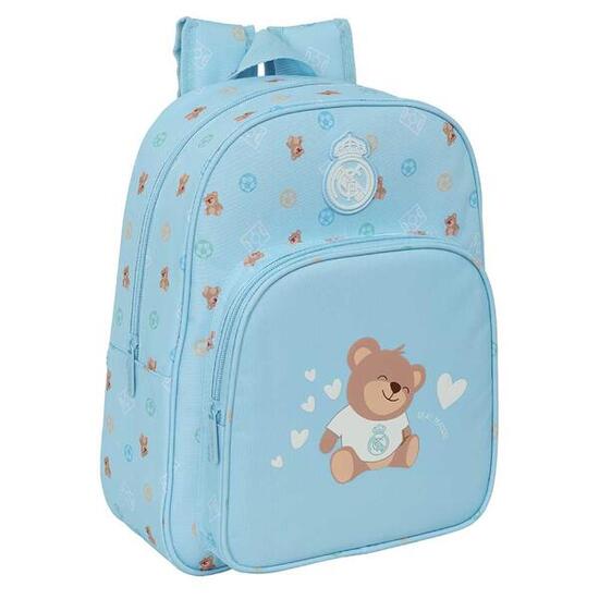 Sac à Dos Scolaire Real Madrid Enfant Maternelle Bleu Adaptable au Chariot