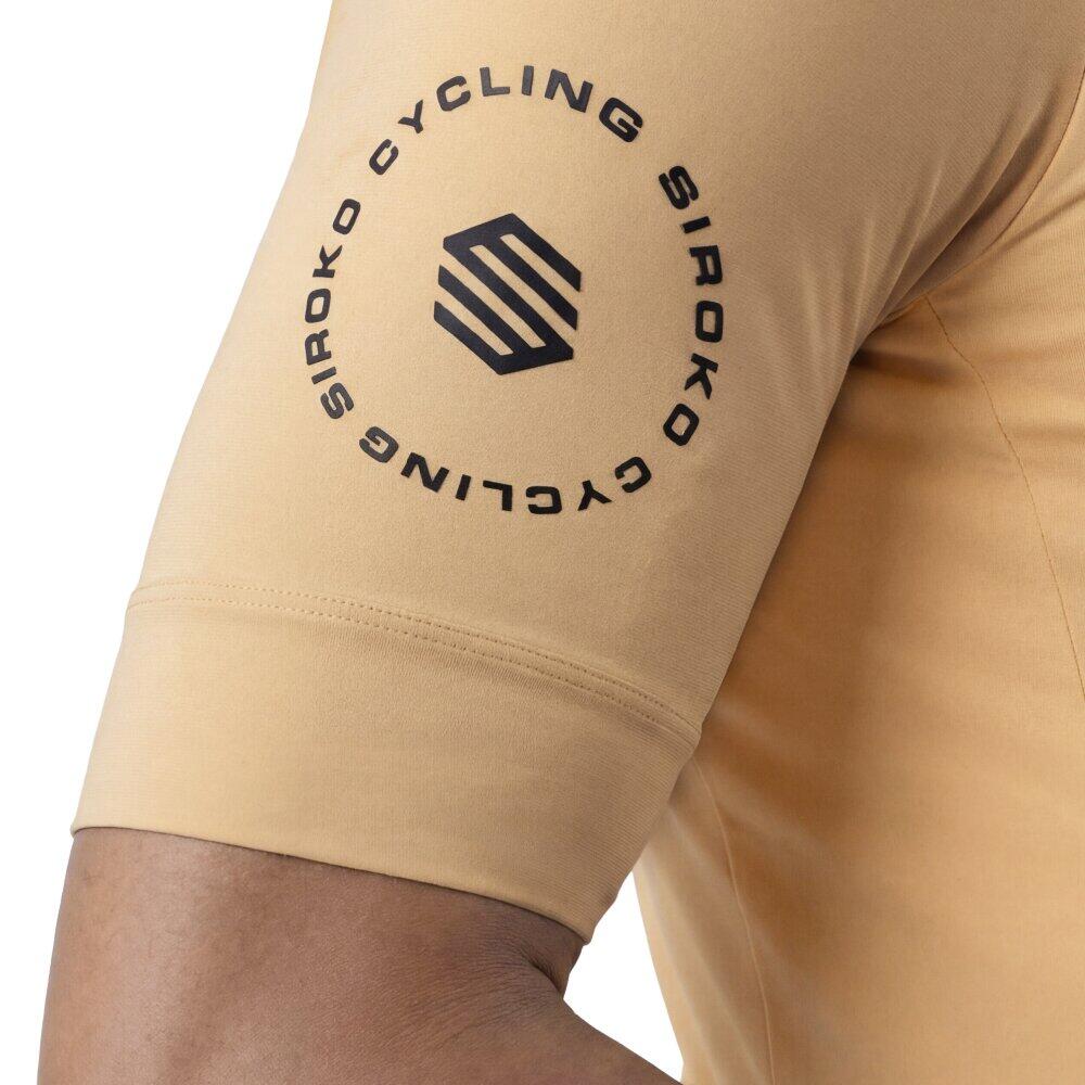 Maglia da ciclismo gravel a maniche corte uomo GM2 Golden Pedals Yellow Giallo 5/8