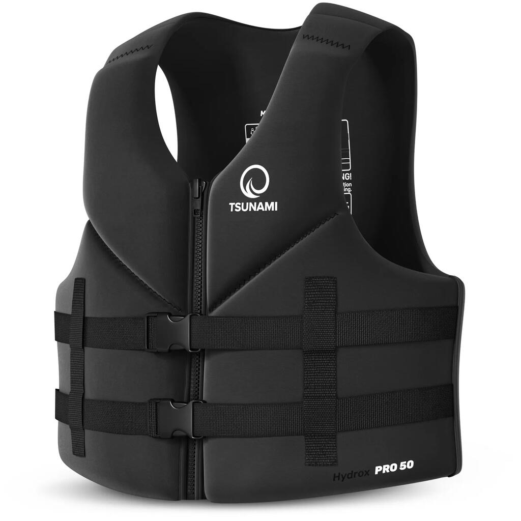 Спасителна Жилетка Водни Спортове TSUNAMI Hydrox Pro 50 Неопренова Черна