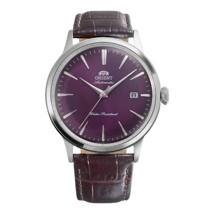 ORIENT Bambino Classic montre automatique cuir marron cadran violet claret