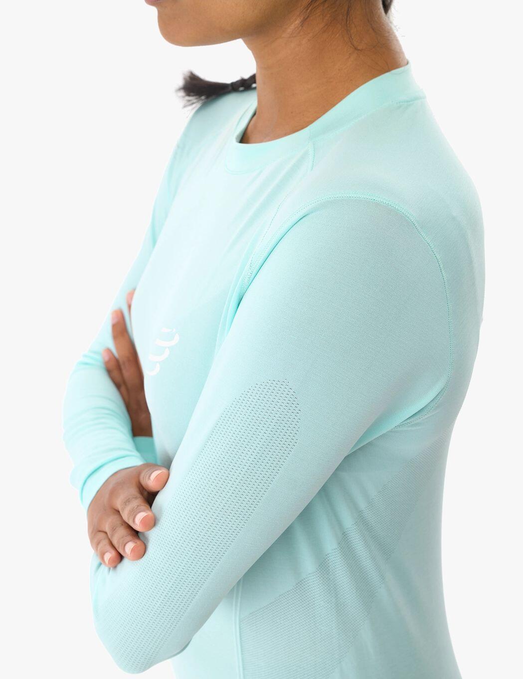 Maillot Compressport de manga larga, azul, para mujer 4/4