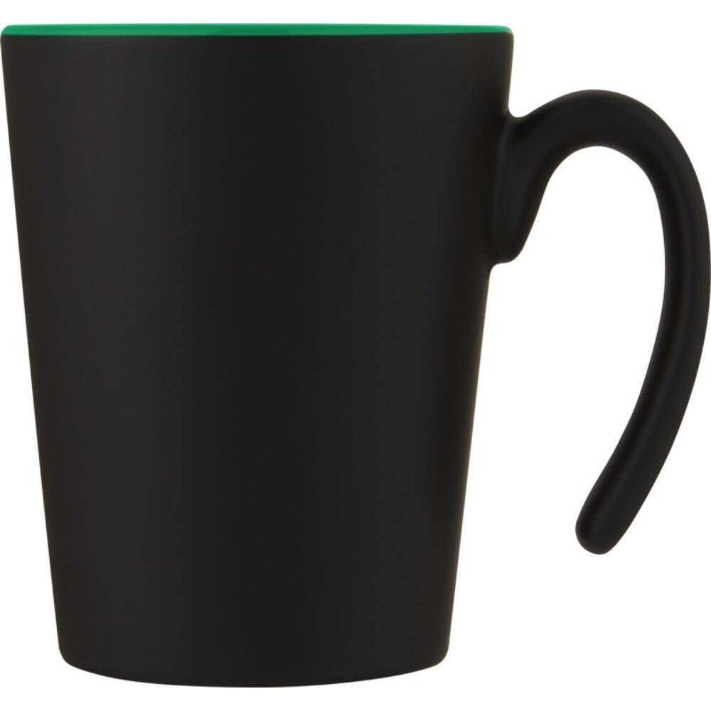 Ceramic 360ml Tazza Bullet Oli Nero Tinta Unita Verde 3/4