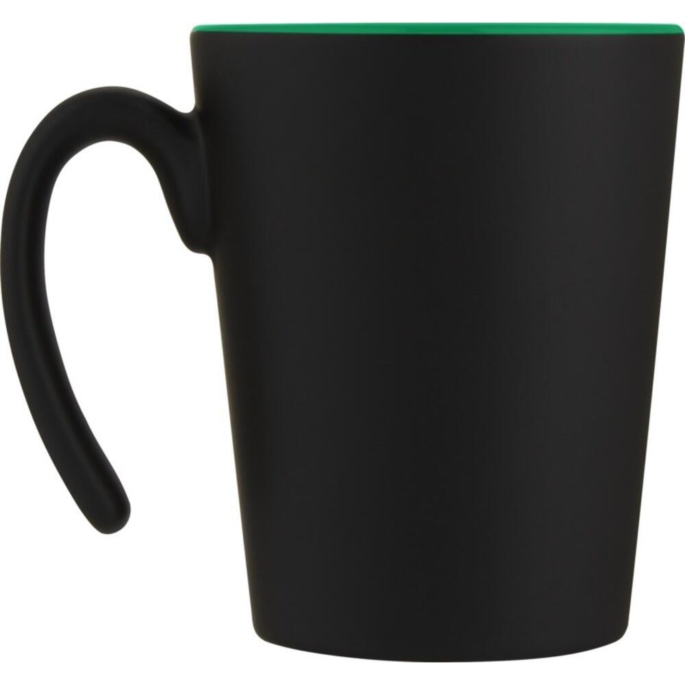 Ceramic 360ml Tazza Bullet Oli Nero Tinta Unita Verde 2/4