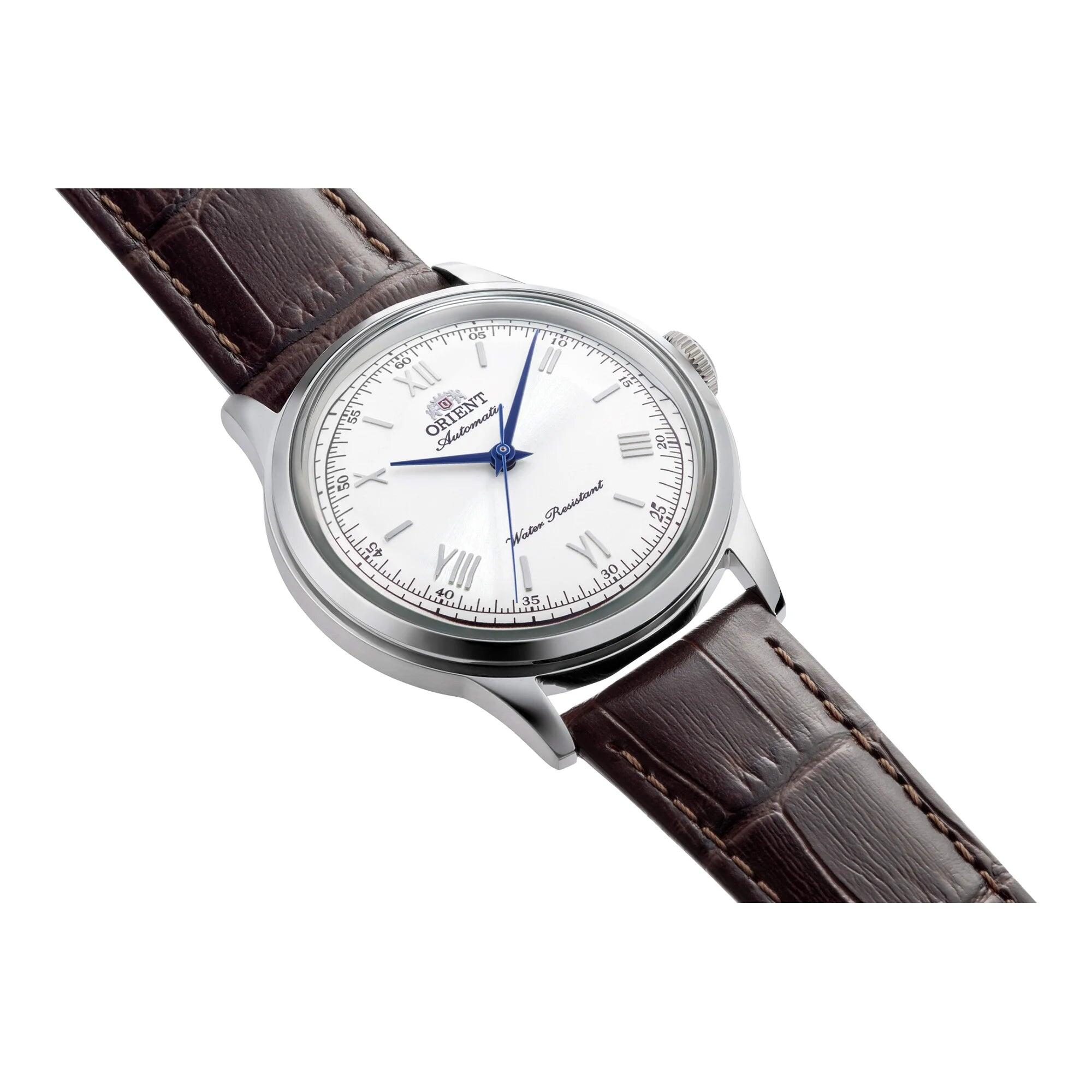 ORIENT Classic Bambino 38 mm Montre Mécanique Unisexe Cadran Blanc Bracelet Cuir 3/3