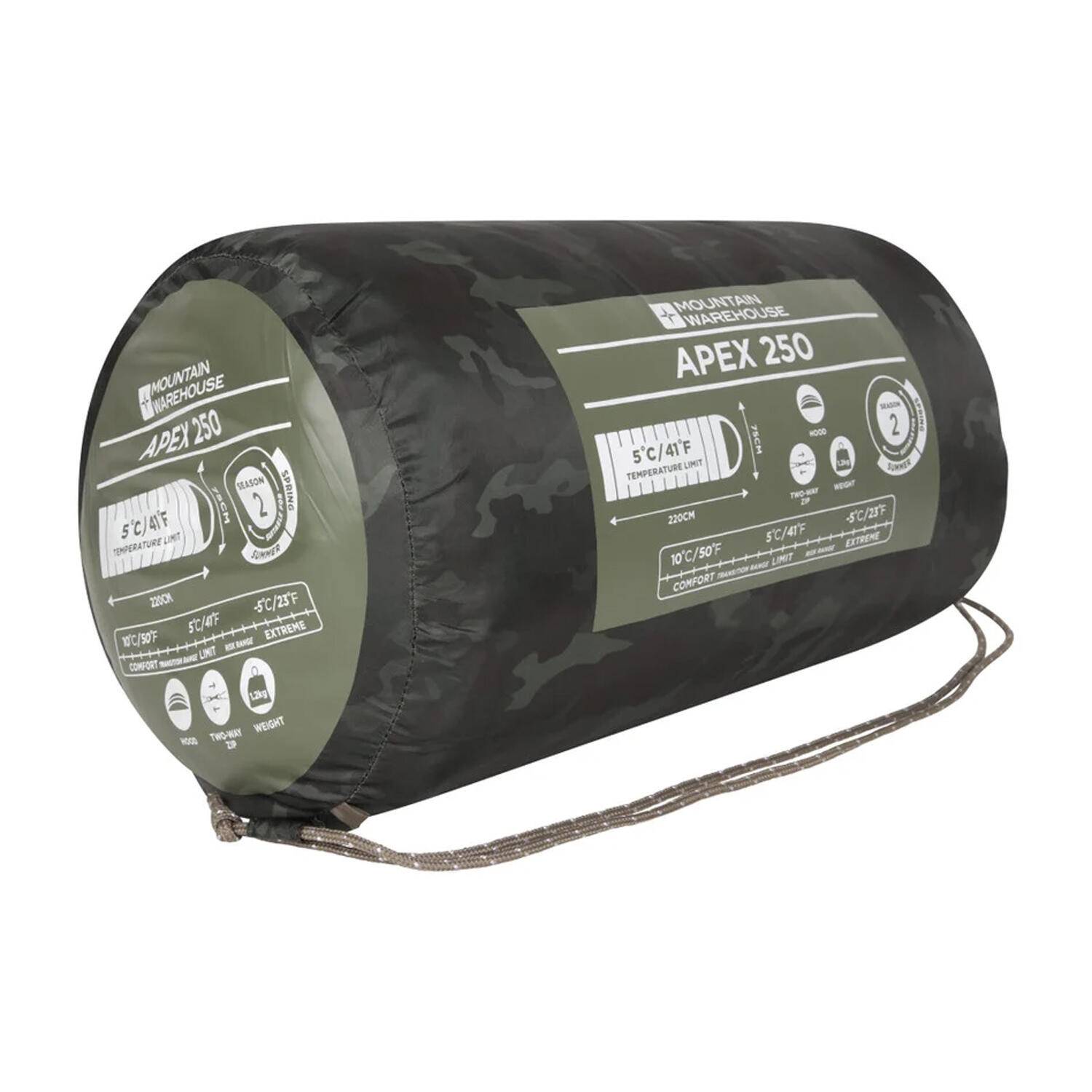 Sac De Couchage Misaison Motif/style Camouflage APEX (Kaki Foncé Camouflage) 4/4