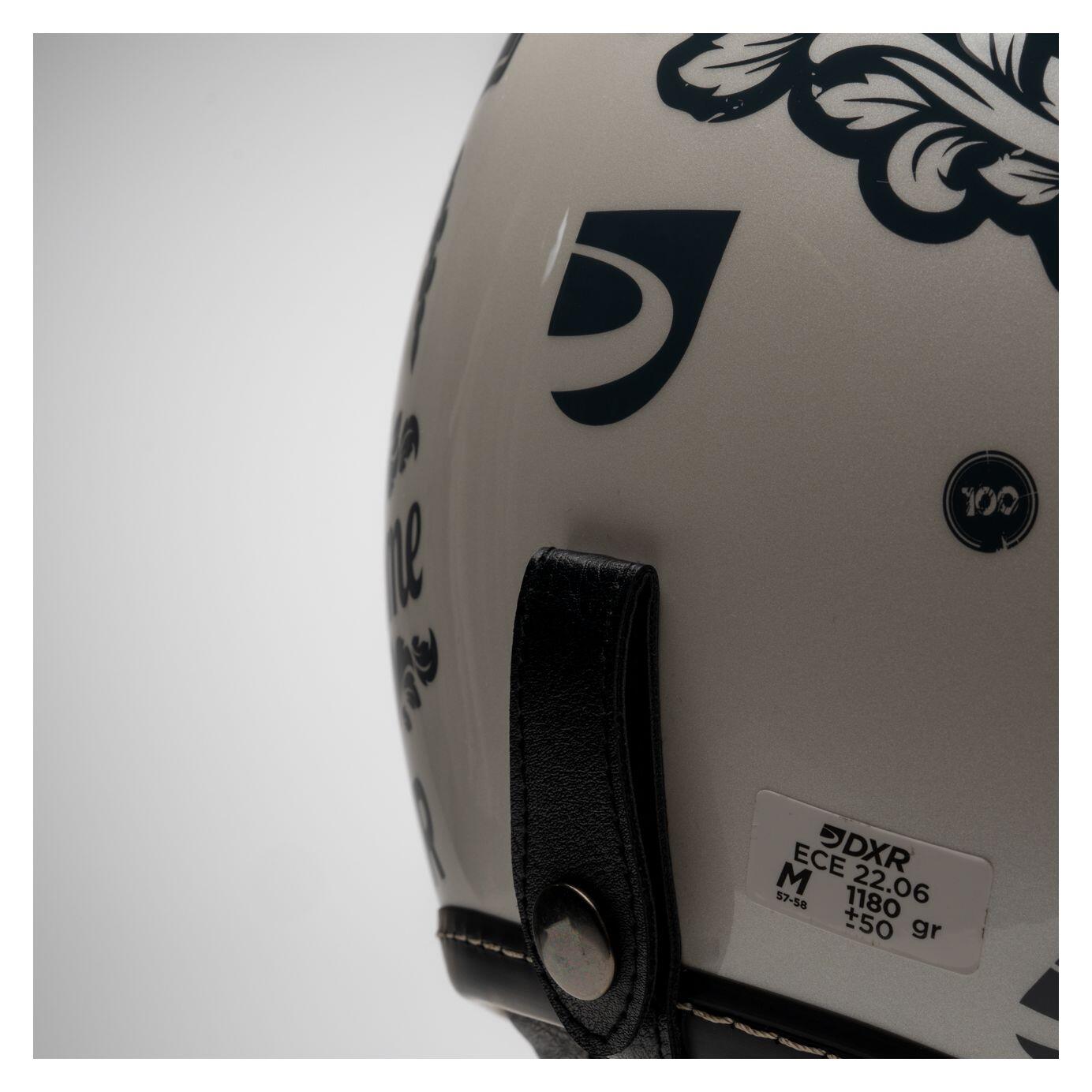 MOTOBLOUZ Casque JET ELEMENT DMC White pour Scooter Vélo Trottinette 7/7