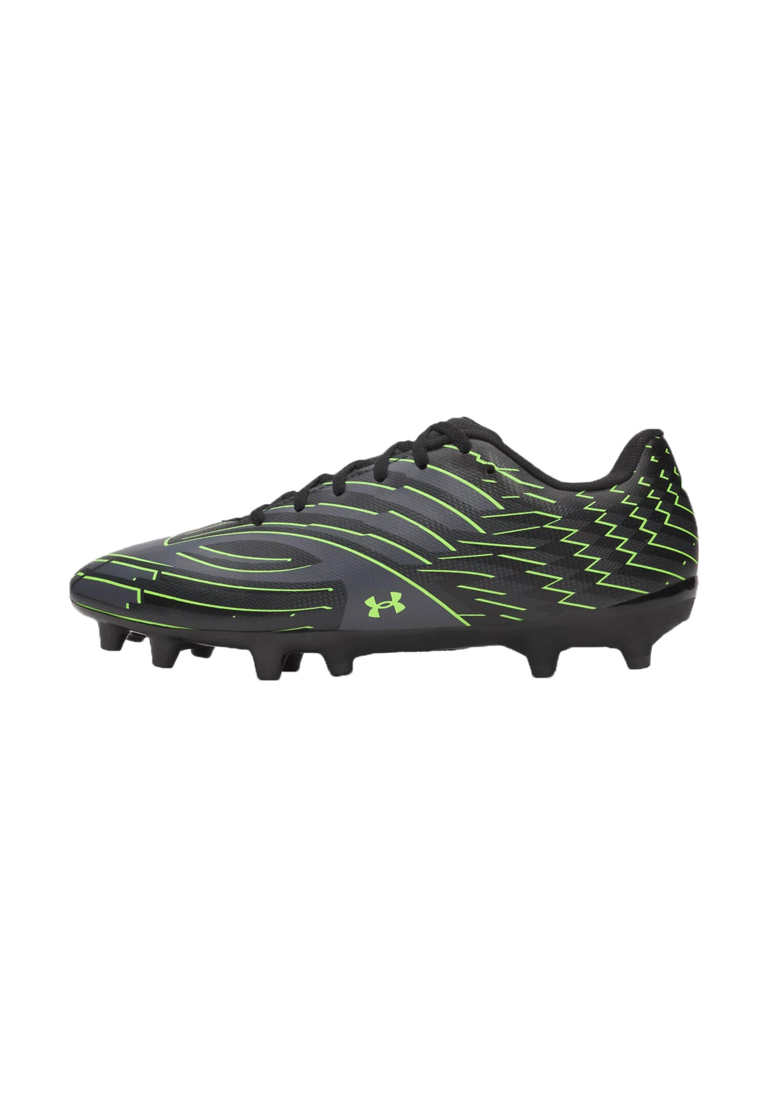 Under Armour Unisex Shadow Club 4 FG Fußballschuhe 6006232 001 Black/Green 2/5