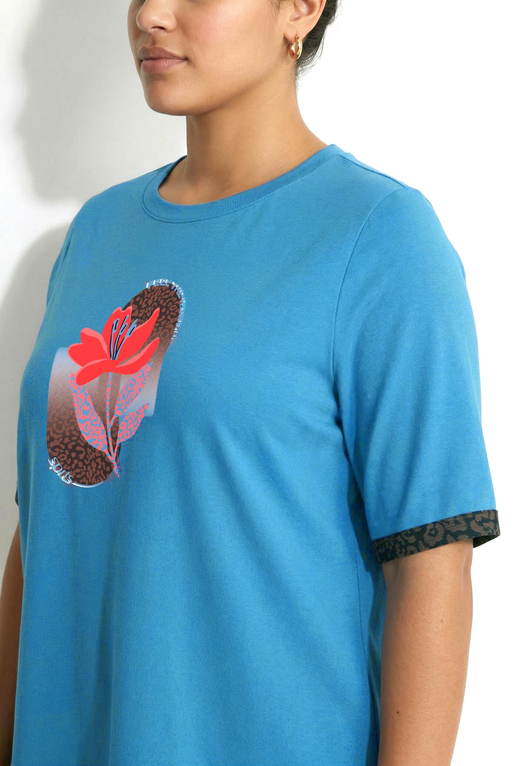 Dames Functioneel shirt motiefprint klassiek model ronde hals korte mouw 4/7