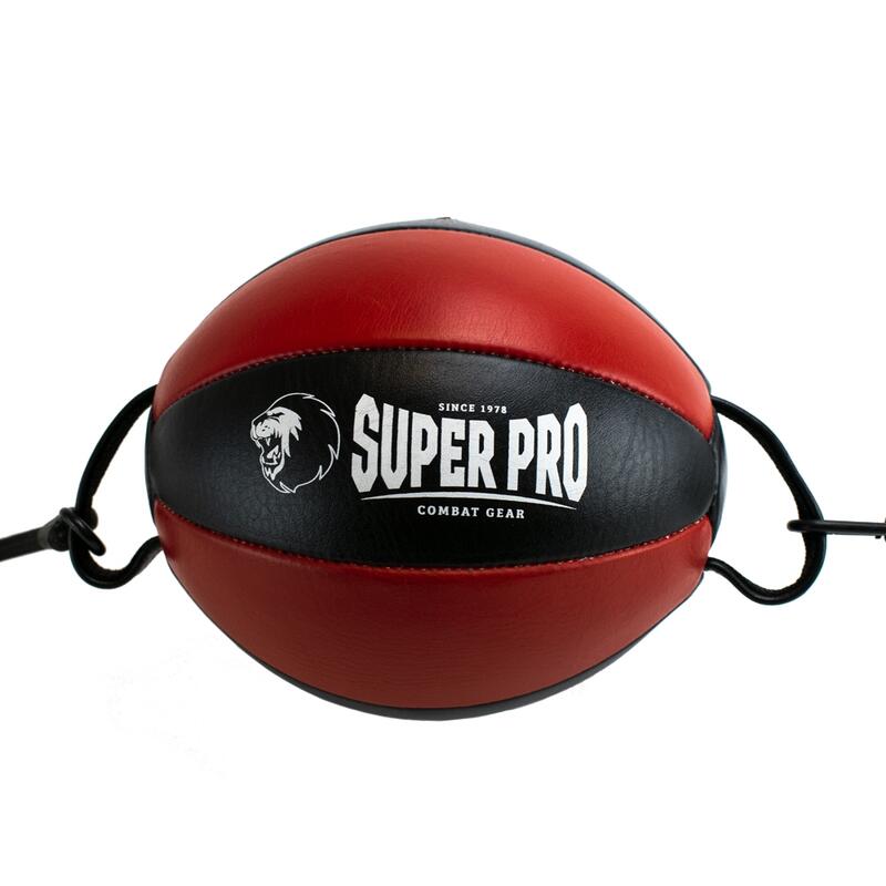 Super Pro Lederen Double End Ball Zwart/Rood