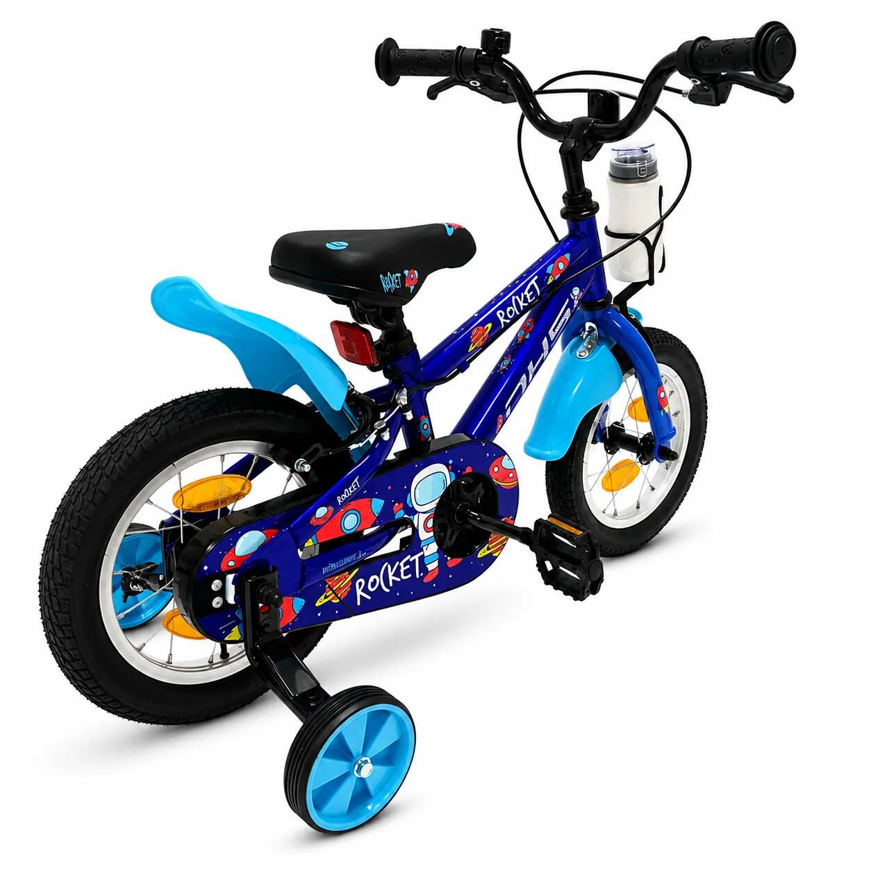 DHS Rocket kinderfiets - 12 inch, donkerblauw 3/4