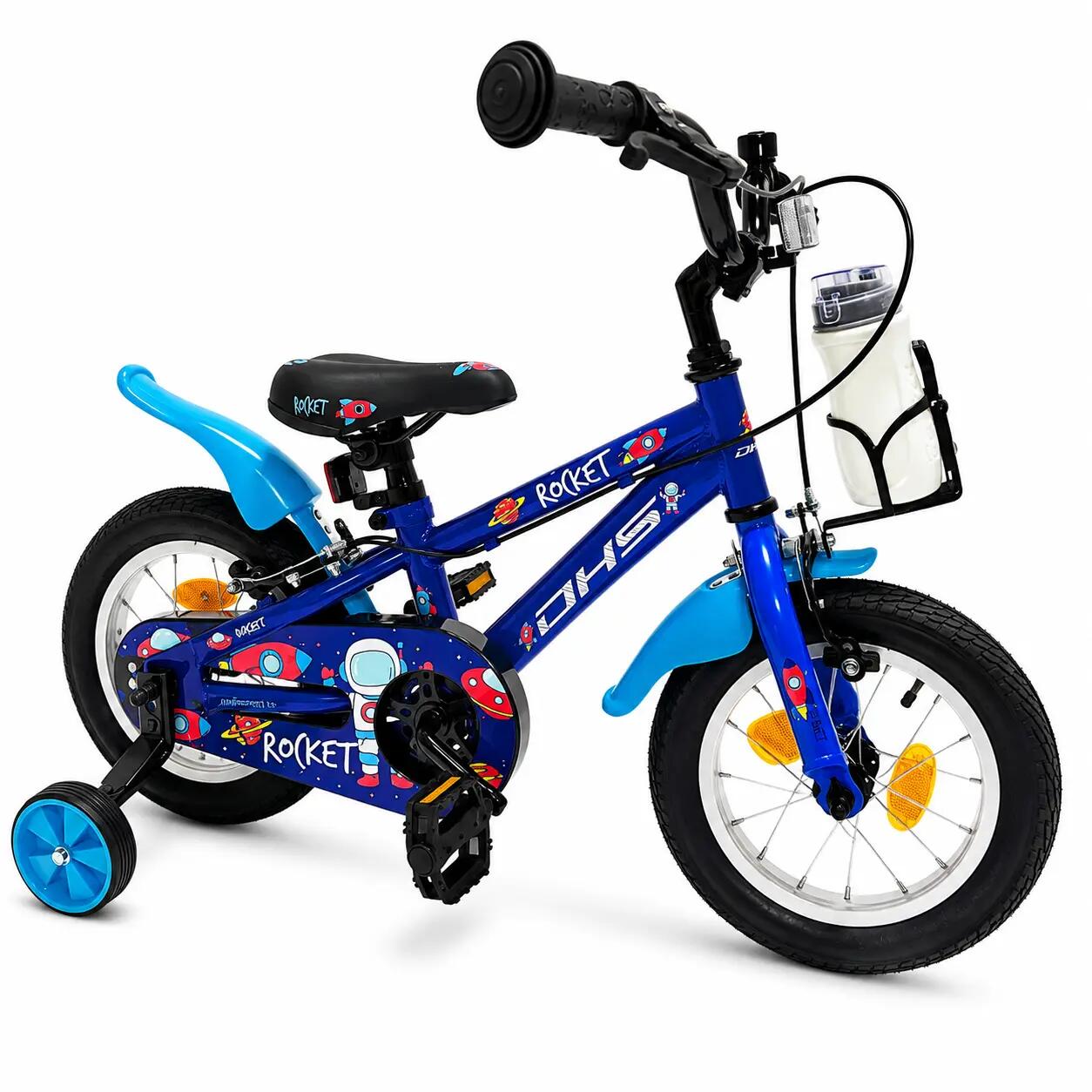 DHS Rocket kinderfiets - 12 inch, donkerblauw 2/4