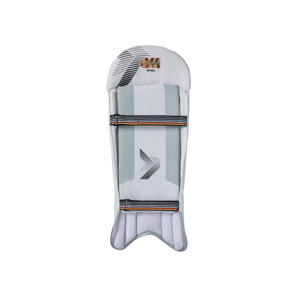 Childrens/Kids Rival Wicket Keeping Pads (White/Black) One Size 3/3