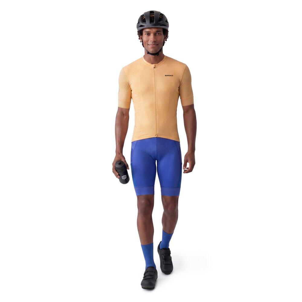 Maglia da ciclismo gravel a maniche corte uomo GM2 Golden Pedals Yellow Giallo 3/8