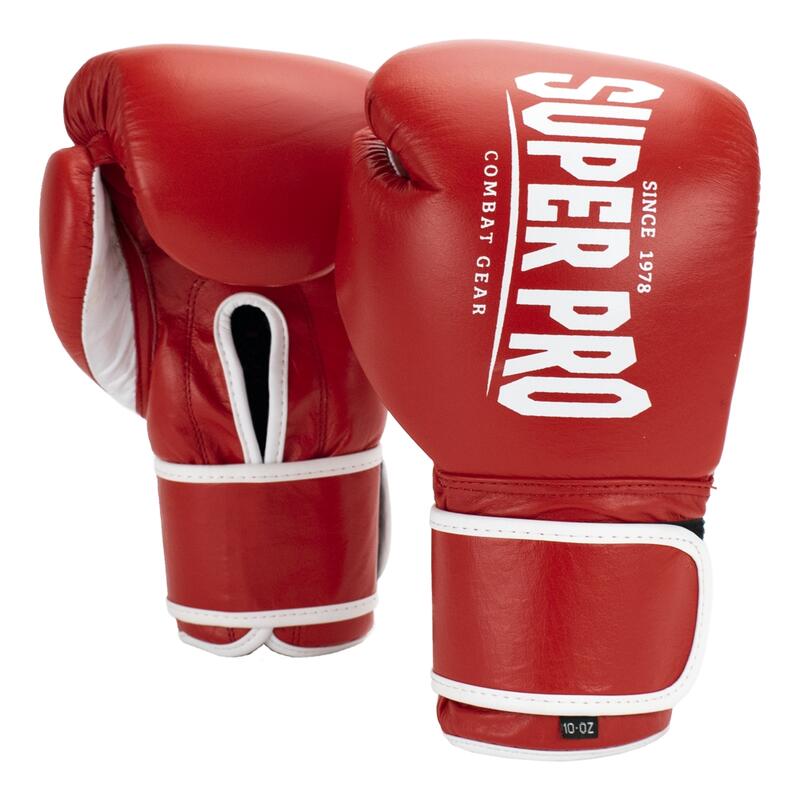 Super Pro Combat Gear Winner Wedstrijdhandschoenen Klittenband Rood/Wit