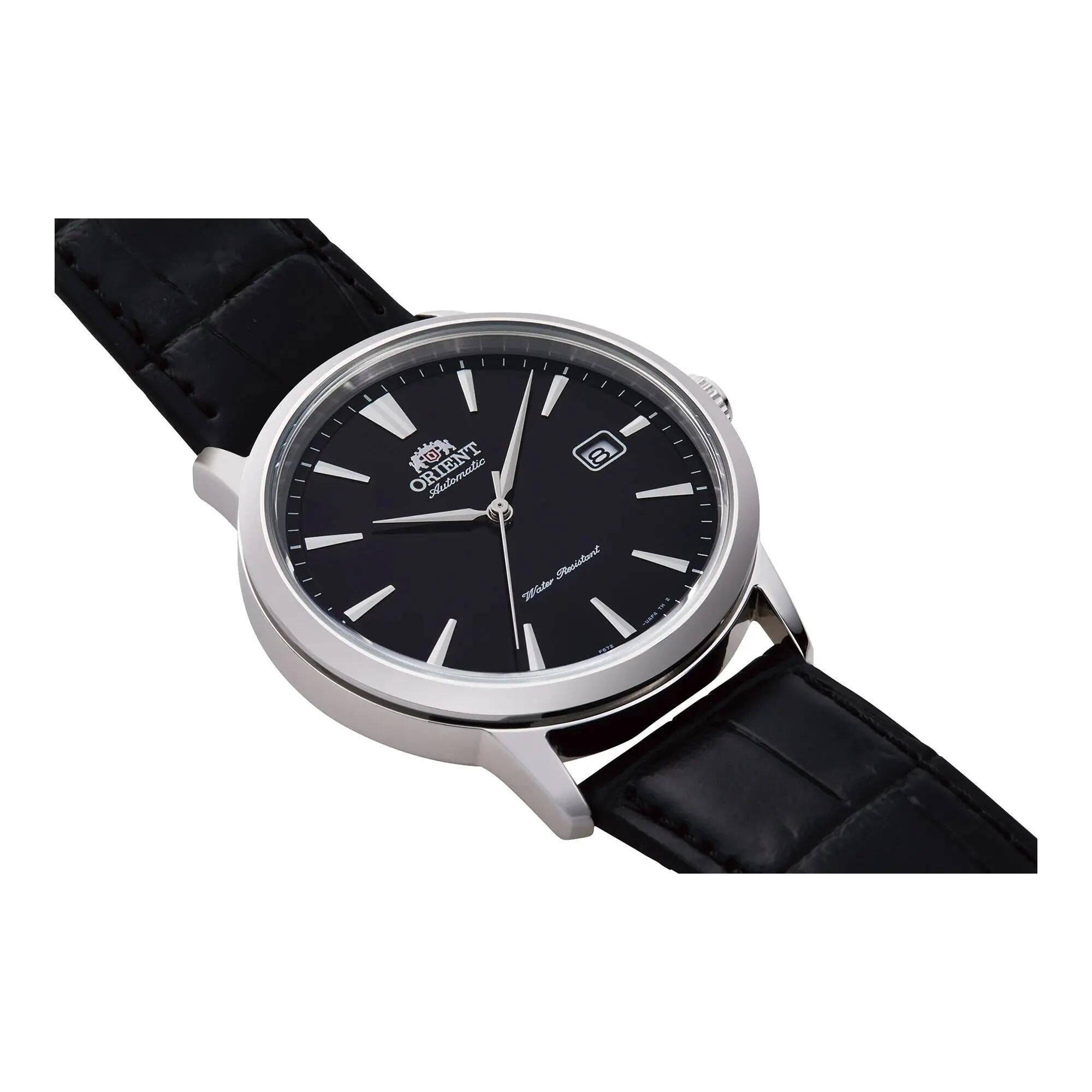 ORIENT Symphony III RA-AC0F05B Herren Automatikuhr Leder Silber Schwarz 3/4