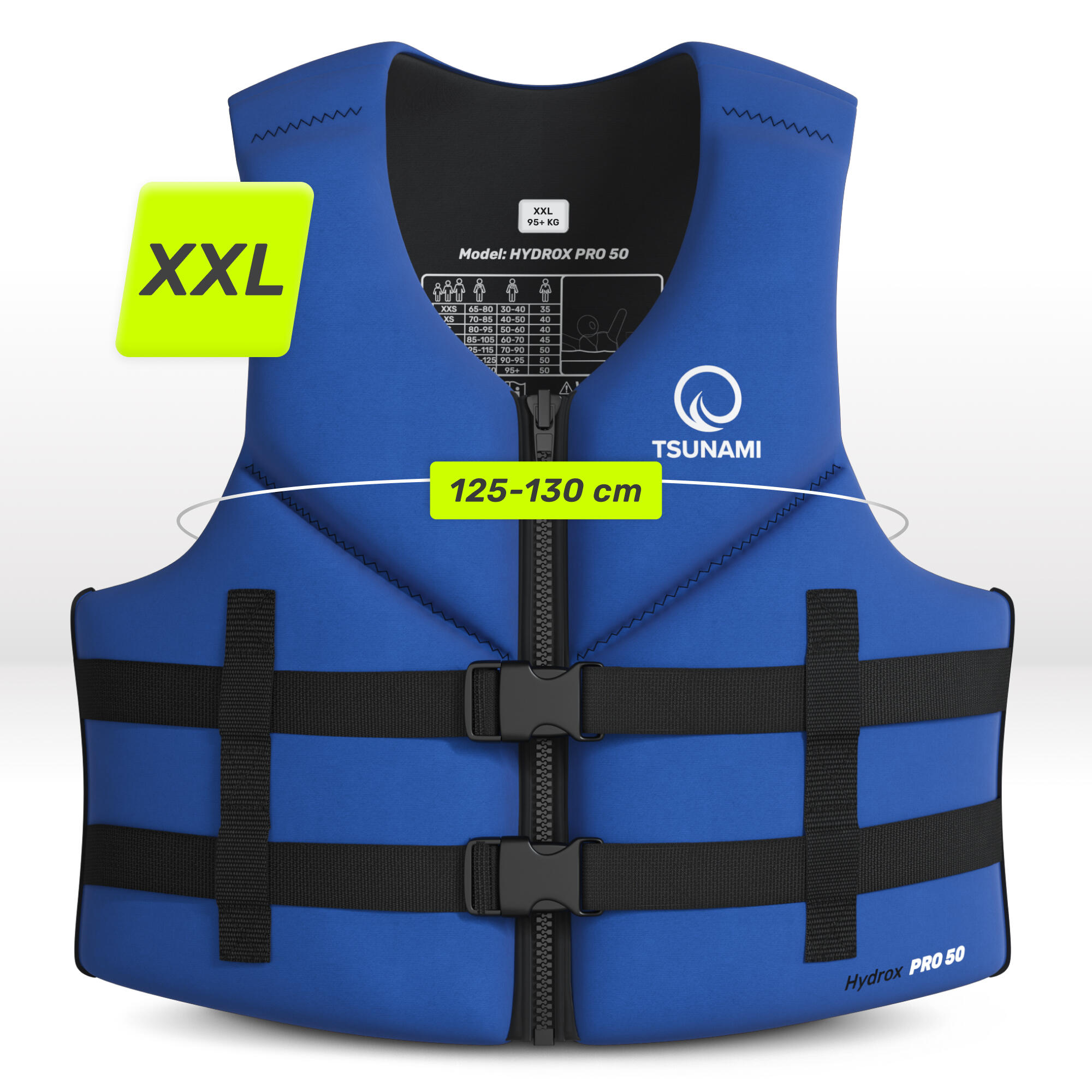 Giubbotto aiuto galleggiamento SUP neoprene TSUNAMI blu navy XXL 6/7