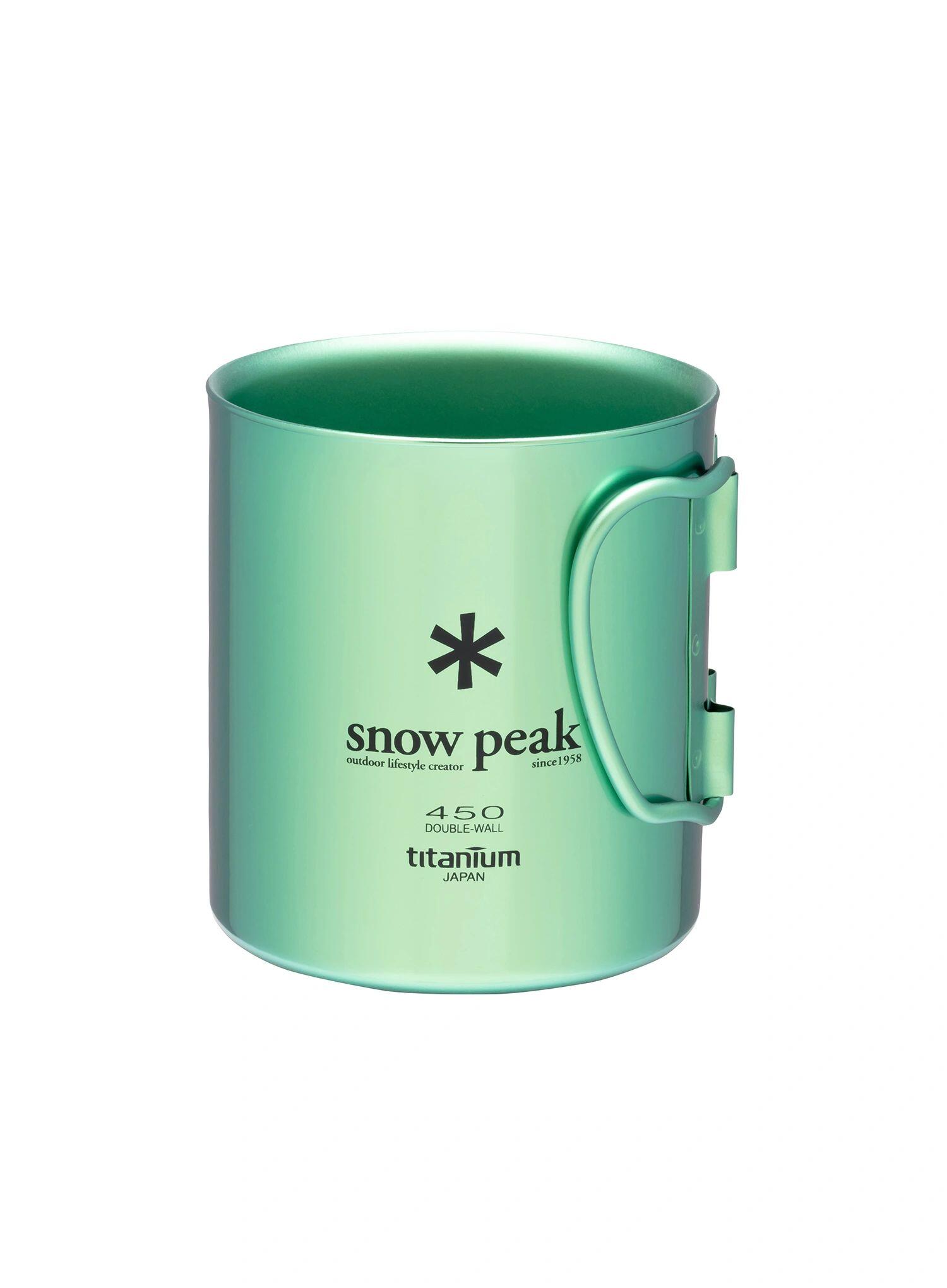 Kubek termiczny Snow Peak Titanium Double Wall 450 ml Mug - green 3/4
