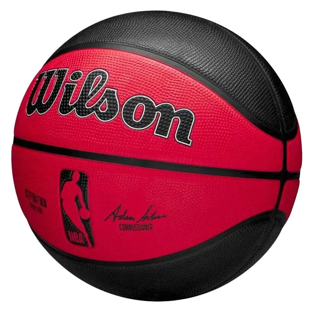Ballon De Basket Motif/style NBA MIAMI HEAT (Noir / Rouge) Taille 7 3/4