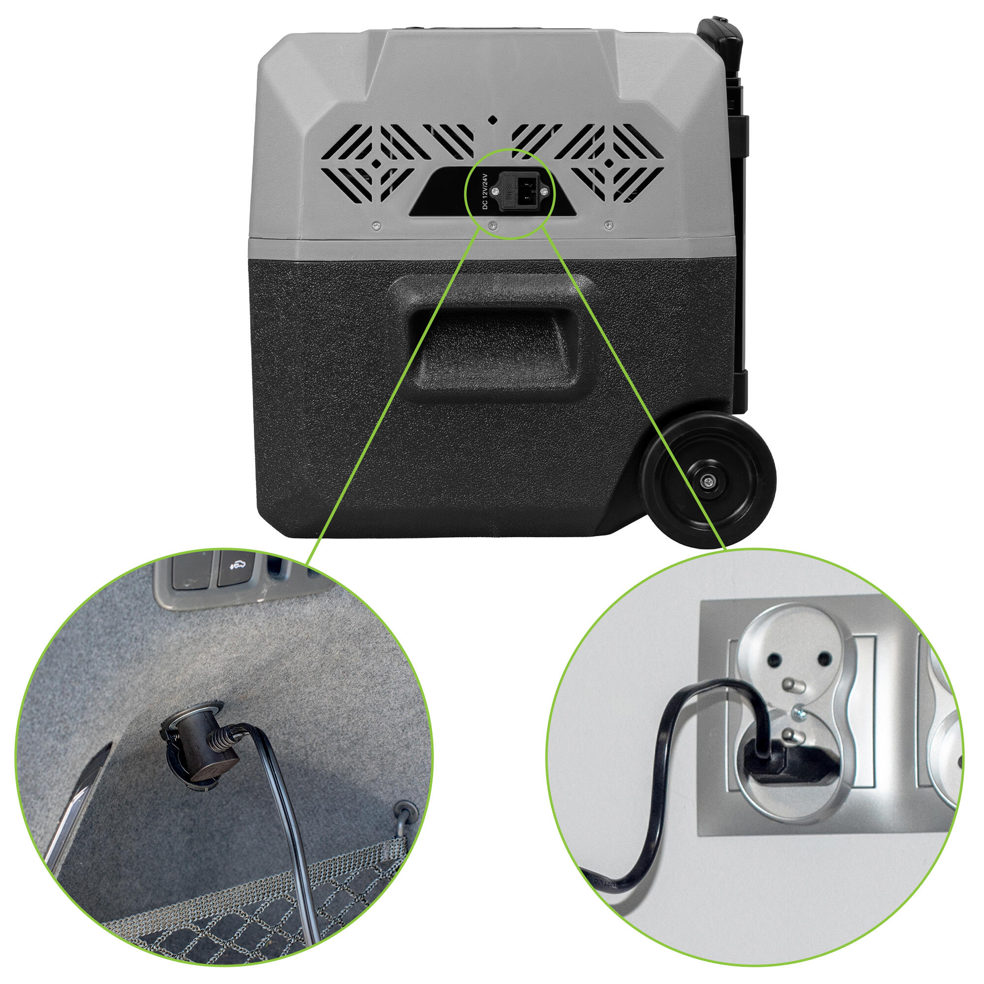 Frigorífico portátil de compressor Vayox VA-T35 12/24/230V rodas 30L 3/8