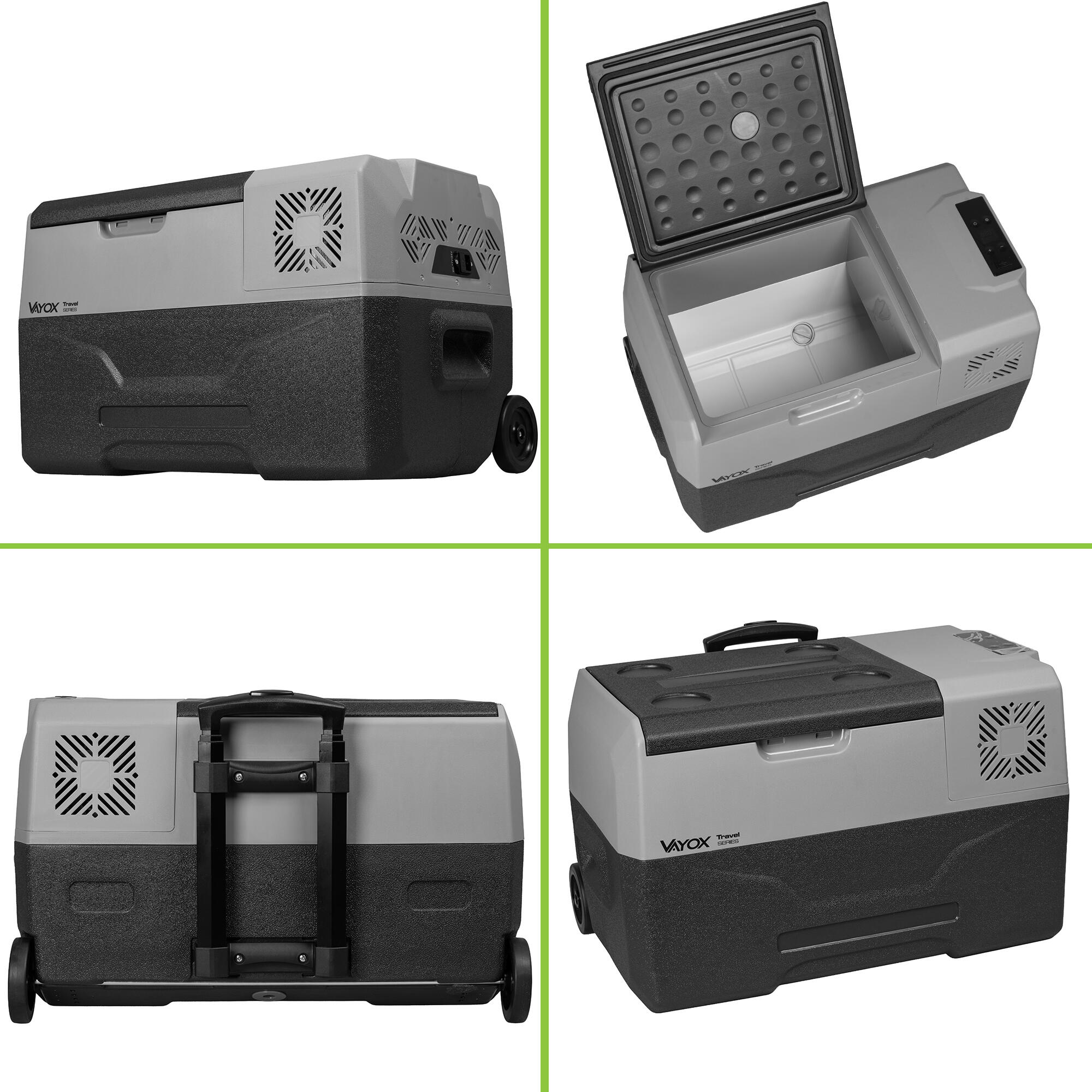 Frigorífico portátil de compressor Vayox VA-T35 12/24/230V rodas 30L 6/8