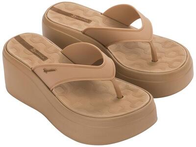 Ipanema solaris platform teenslippers voor dames, beige