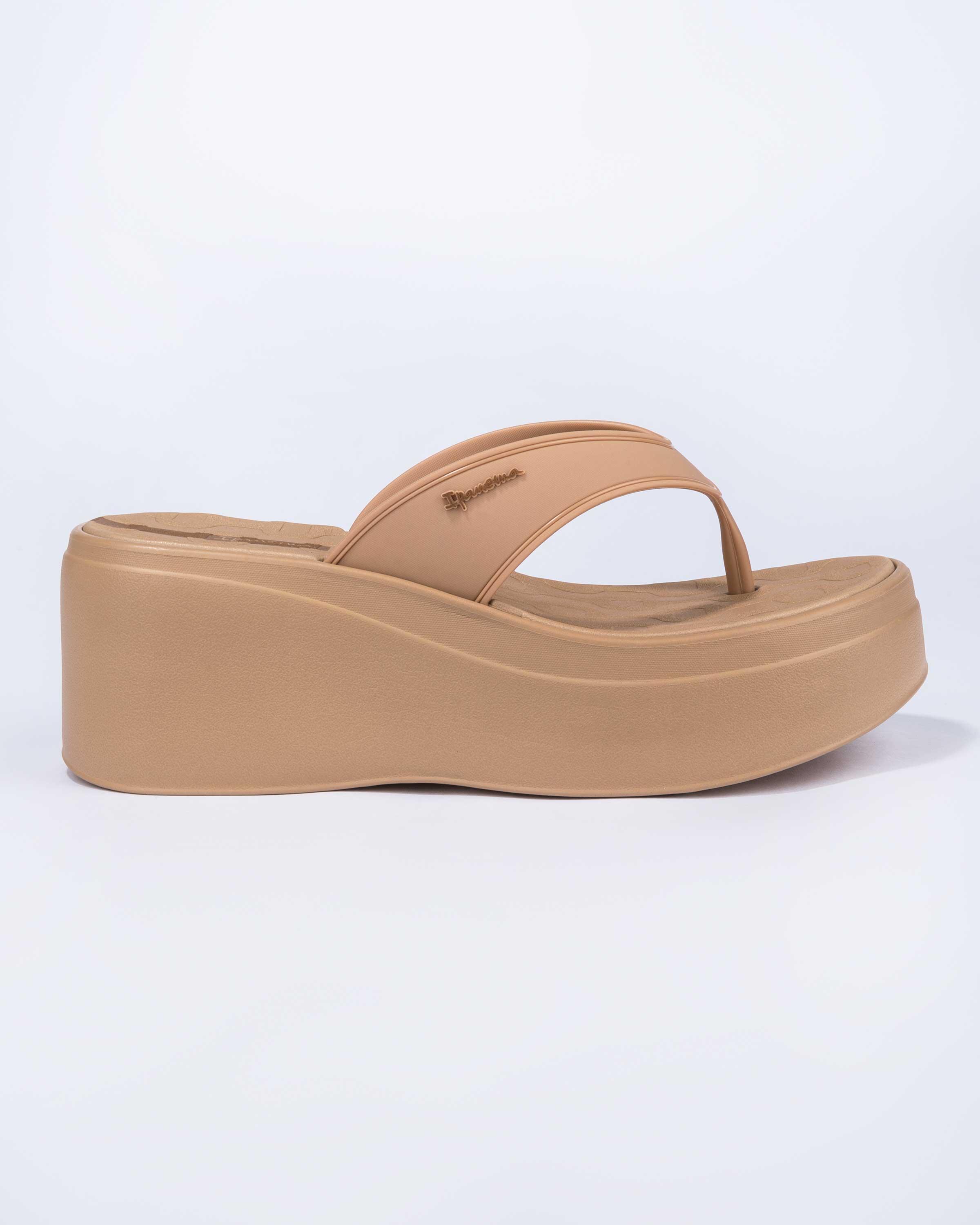 Buty klapki damskie japonki Ipanema Solaris platforma beżowe 4/5