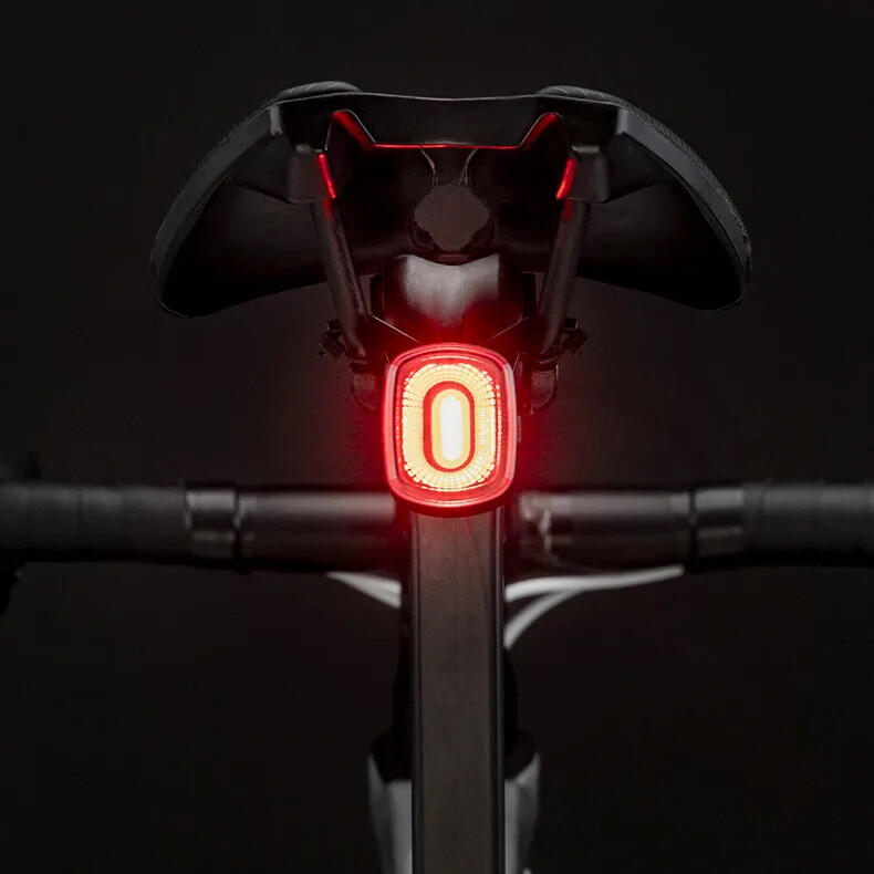 Lampka rowerowa tylna Rockbros Q2S LED USB IPX6 ze światłem STOP na sztycę 5/7