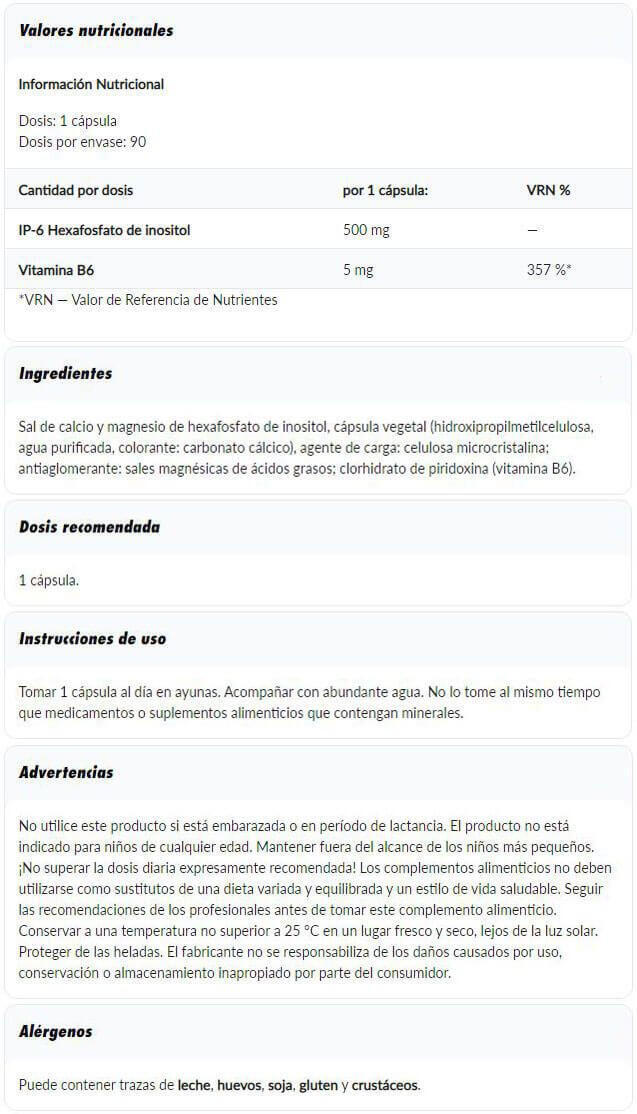 Inositol IP6 + B6 - 60 Cápsulas [Amix] Amix Nutrition 2/2