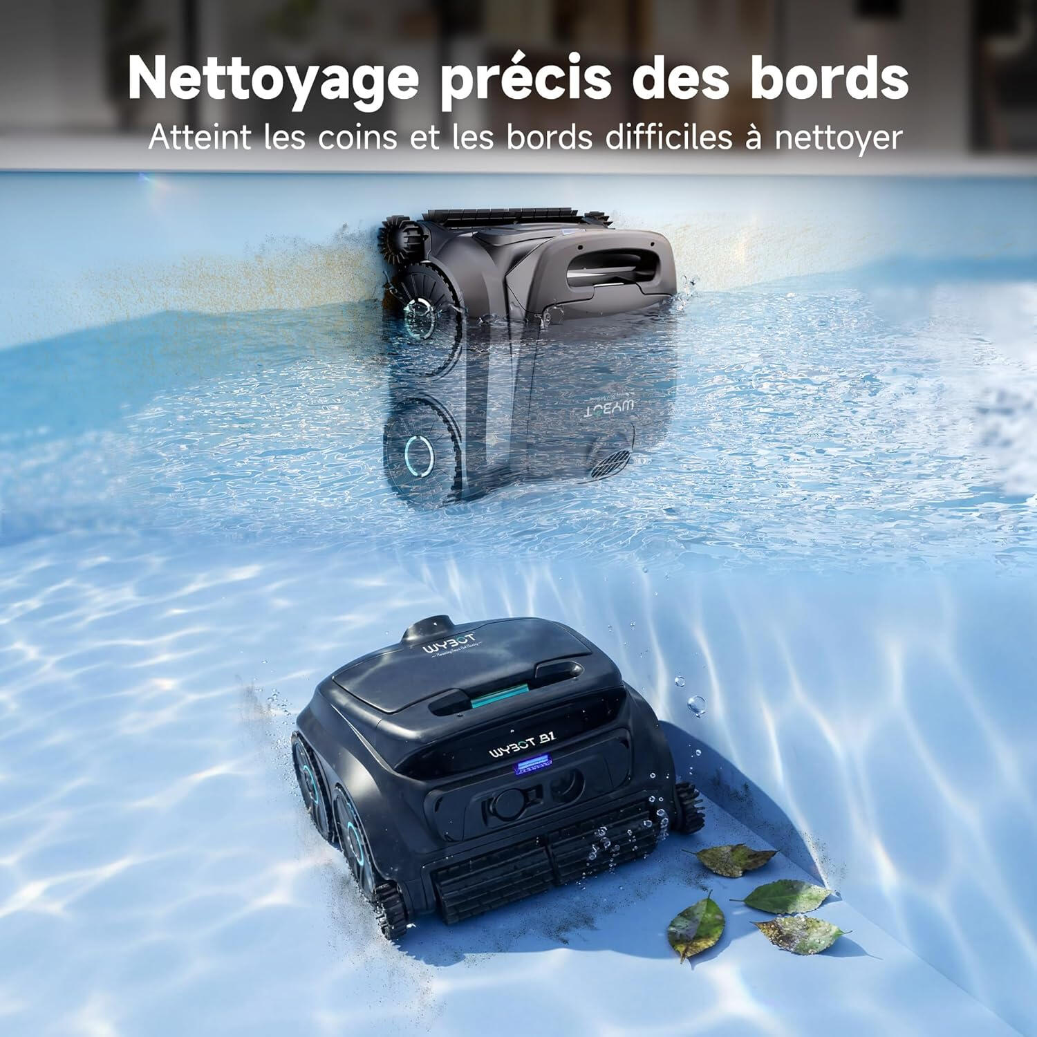 WYBOT B1 robot piscine sans fil app fond/parois/coins 2 brosses latérales 2/5