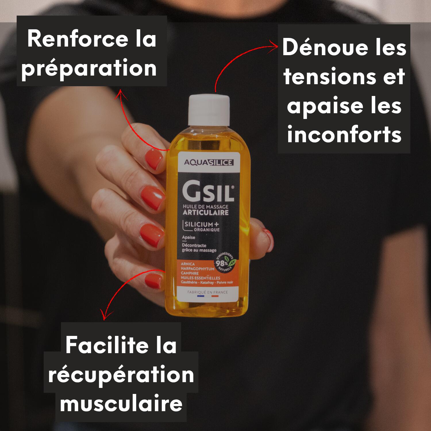 Huile de massage Récupération Musculaire – Silicium & Huiles Essentielles 2/5