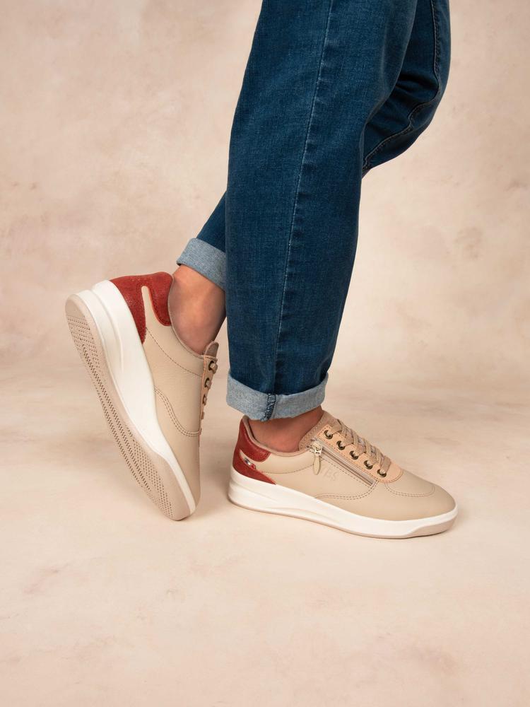 Baskets femme made in France BRAZIP2 Beige / Rouille 5/5