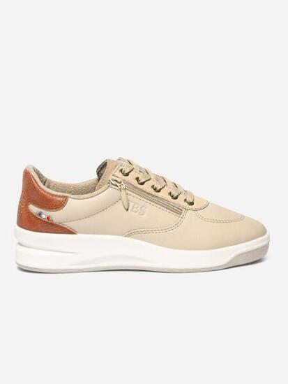 Baskets femme made in France BRAZIP2 Beige / Rouille