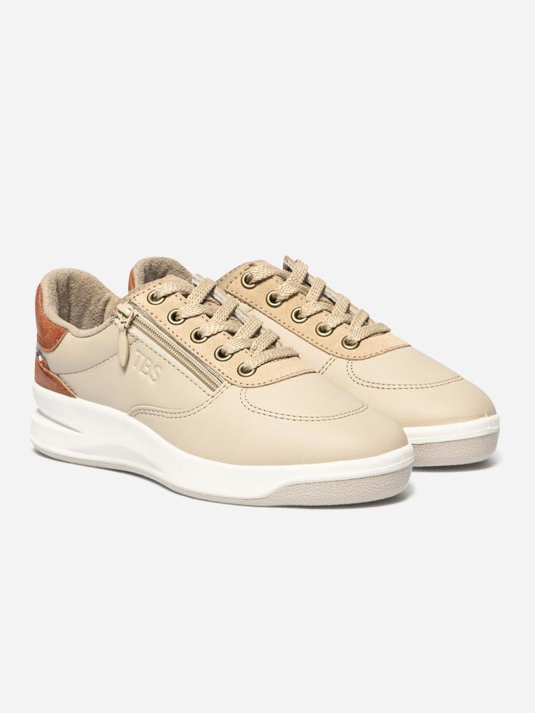 Baskets femme made in France BRAZIP2 Beige / Rouille 4/5