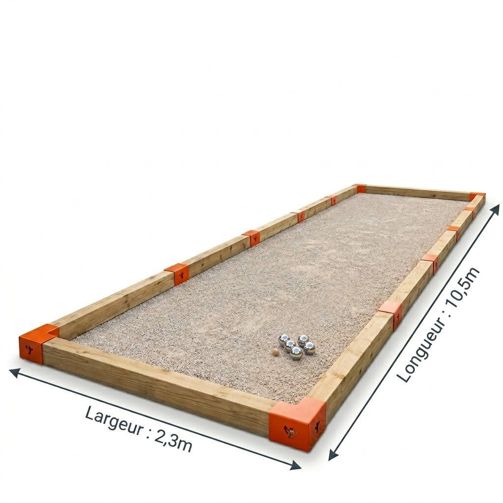 Terrain de pétanque Terrain de pétanque 10 x 2 M bois 3/5