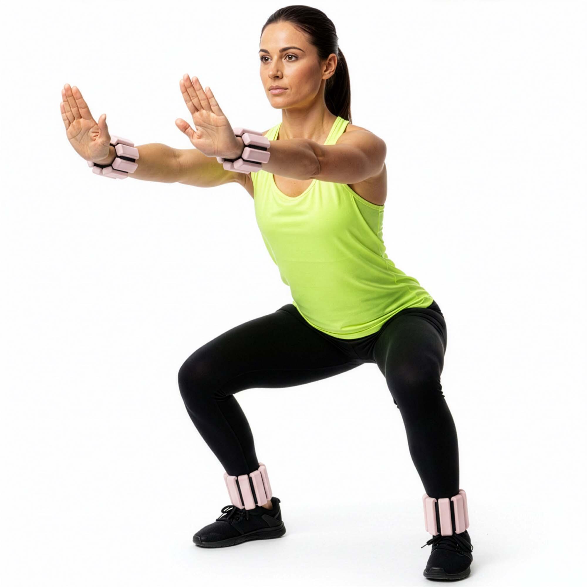 Obciążenia na ręce i nogi 2x0,5 kg do treningu domowego, fitness i cardio, jasno 7/7