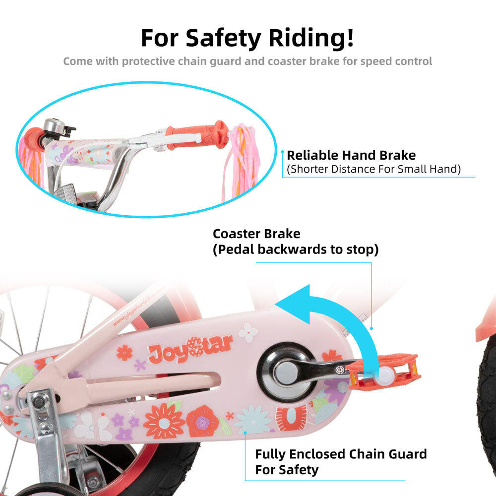Mädchen Fahrrad Kinderfahrrad 12" Stützräder, passend für 2-4 Jahre 3/6