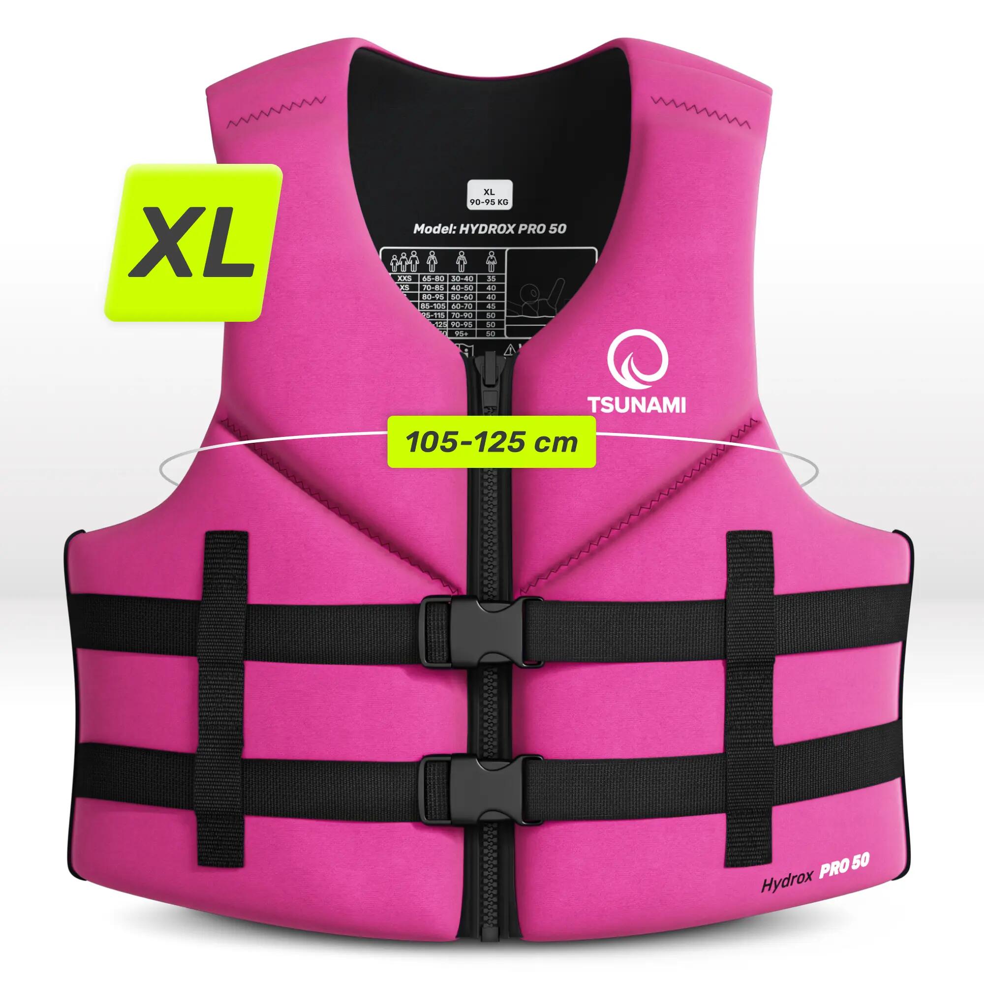 Giubbotto aiuto galleggiamento SUP neoprene elastico TSUNAMI rosa XL 6/7