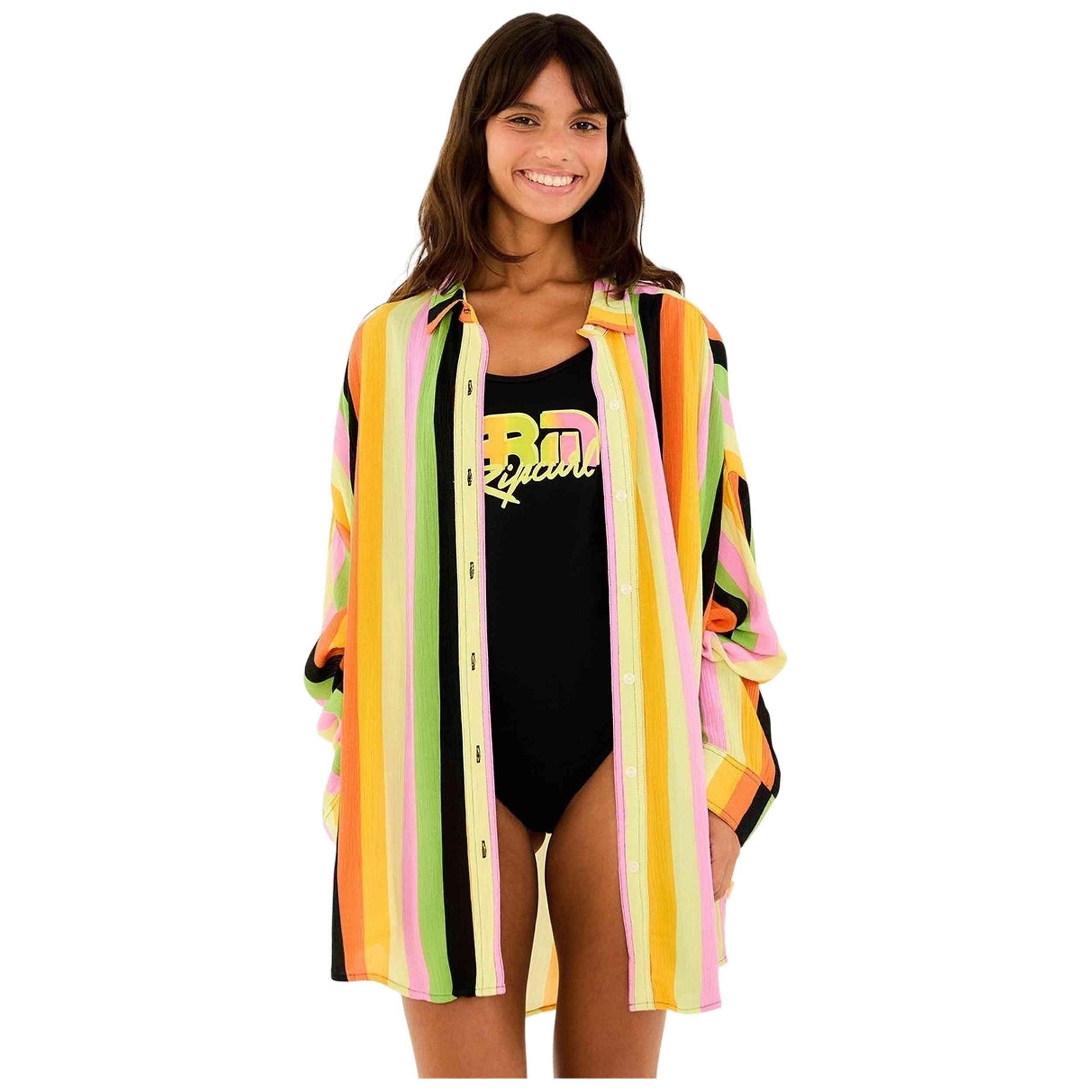 Chemise Rip curl modèle Neon Stripe Relaxed Shirt pour femmes 3/4